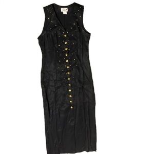 Vintage studded gown in the color black.